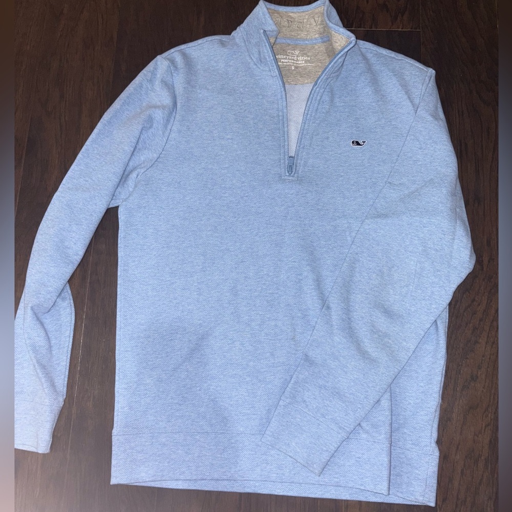 Vineyard Vines Men's Sky Blue Zip-Up Sweater